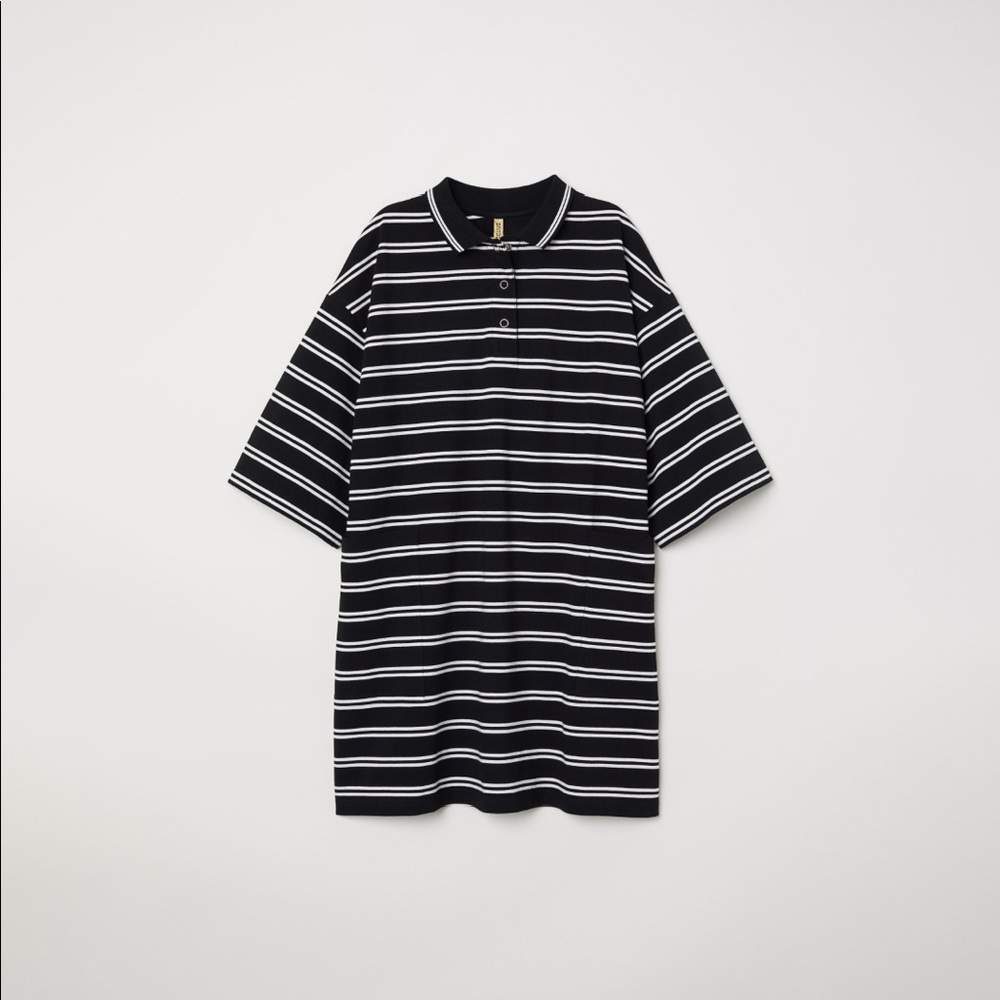H&M Oversized T-Shirt Dress with Collar